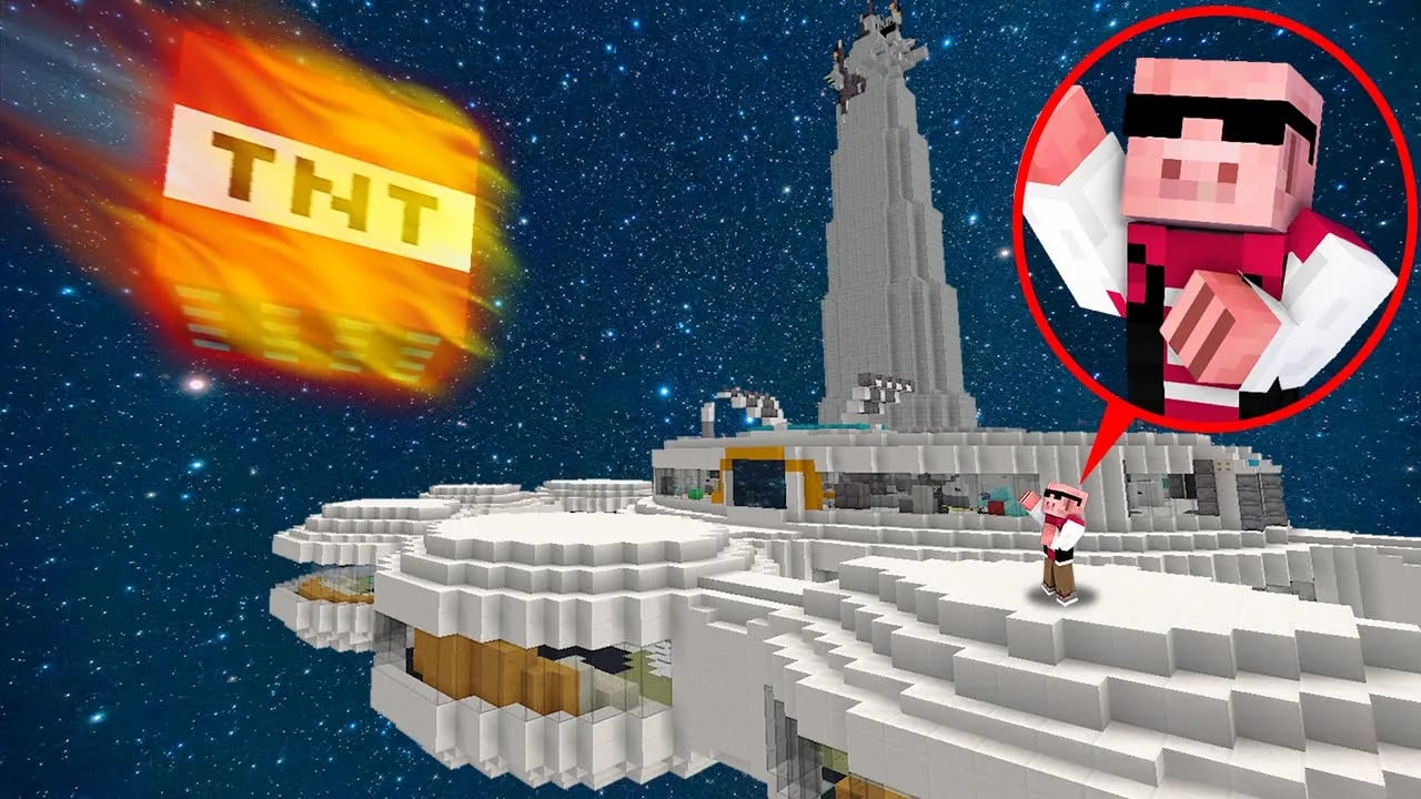 【マイクラ鬼畜】超巨大TNT隕石を破壊せよ！ image