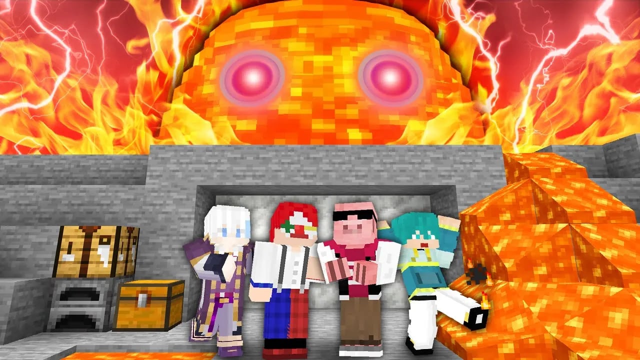 【マイクラ鬼畜】マグマだるまが襲ってくる世界でエンドラ討伐！【さんちゃんく！コラボ】 image