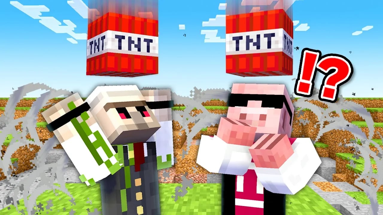 【マイクラ鬼畜】頭上からTNTが降ってくる世界でエンドラ討伐！ image