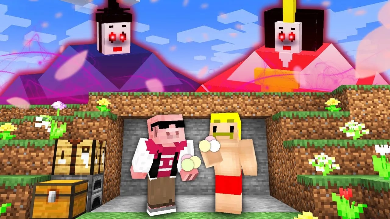 【マイクラ鬼畜】ひな人形が襲ってくる世界でボス討伐！ image