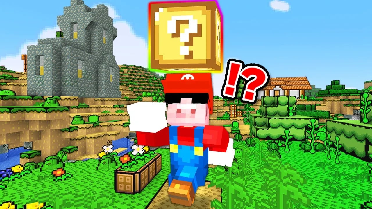 【マイクラ鬼畜】マリオラッキーブロックの世界でボス討伐！ image