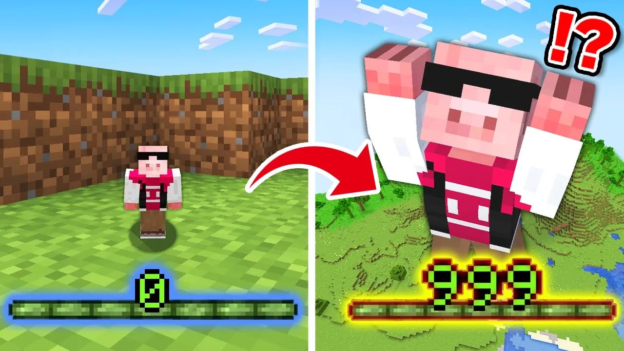 【マイクラ鬼畜】レベルが上がると大きくなる世界でエンドラ討伐！ image