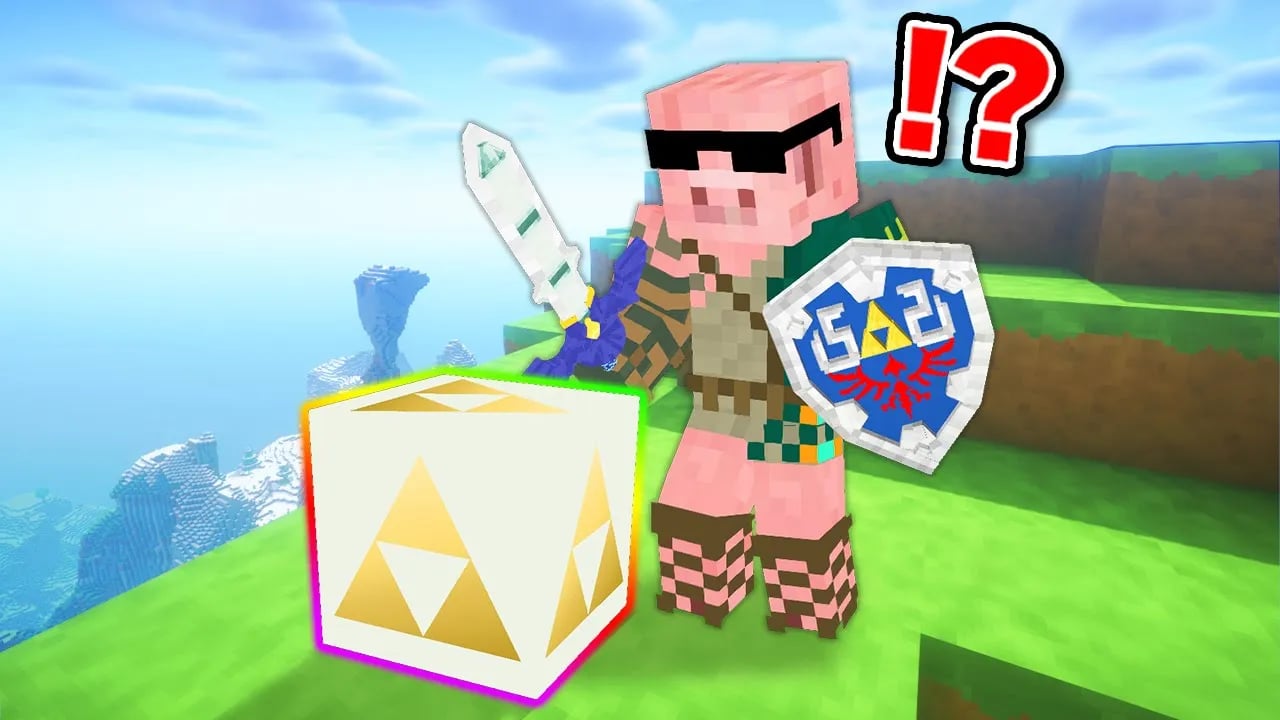 【マイクラ鬼畜】ゼルダの伝説なラッキーブロックがある世界でボス討伐！ image